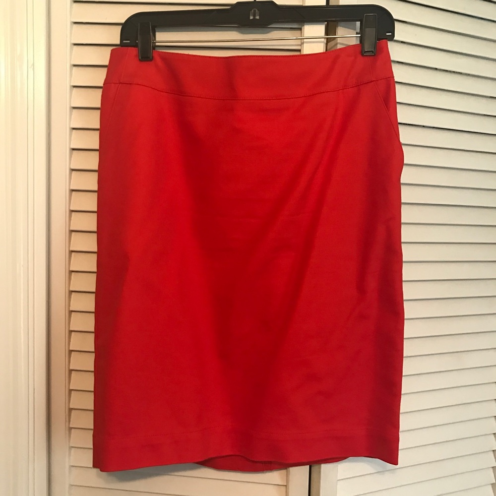 Orangey Red Pencil Skirt